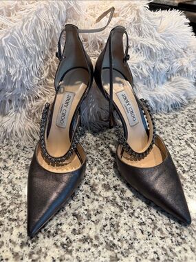 Jimmy Choo Metallic Crystal Heels